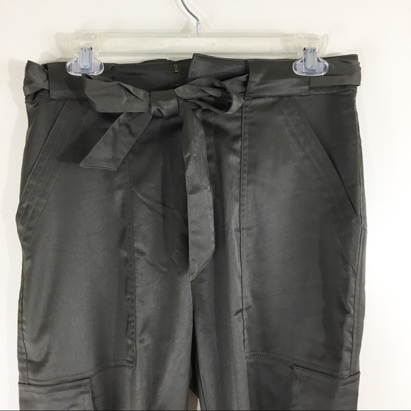 Joie Erlette Ankle Tie Cropped Cargo Pant in Deep Olive Green Size 2 NWT - Picture 3 of 9